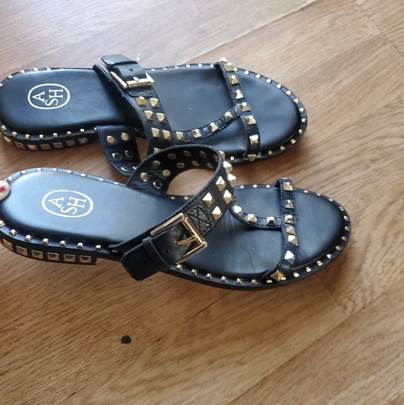 ASH Black Studded Woman Sandals Size 38 (7.5) - Picture 1 of 6